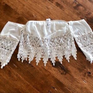 White lace crop top